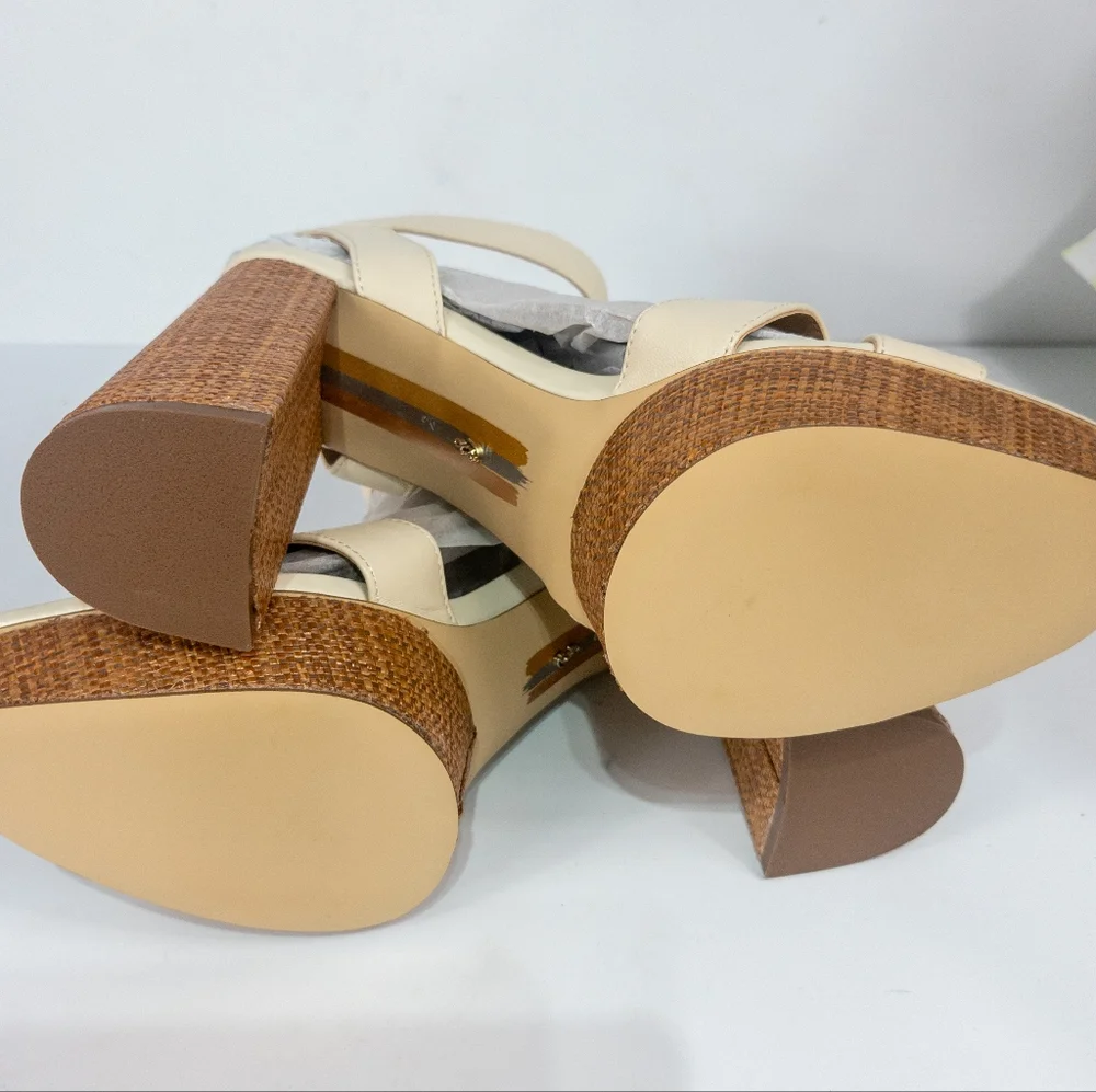 Sam Edelman Kayna Platform High Block Heel Sandal Ivory 8 - Picture 11 of 11